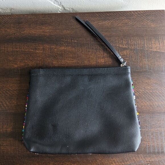 Victoria Secret Multicolored Rainbow/Silver Reversible Sequin Clutch Bag - Picture 2 of 5